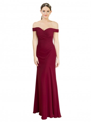 Long Sleeveless Soft Chiffon Burgundy Mermaid Black Tie Prom Dress / Bridesmaid Dress Edmonton